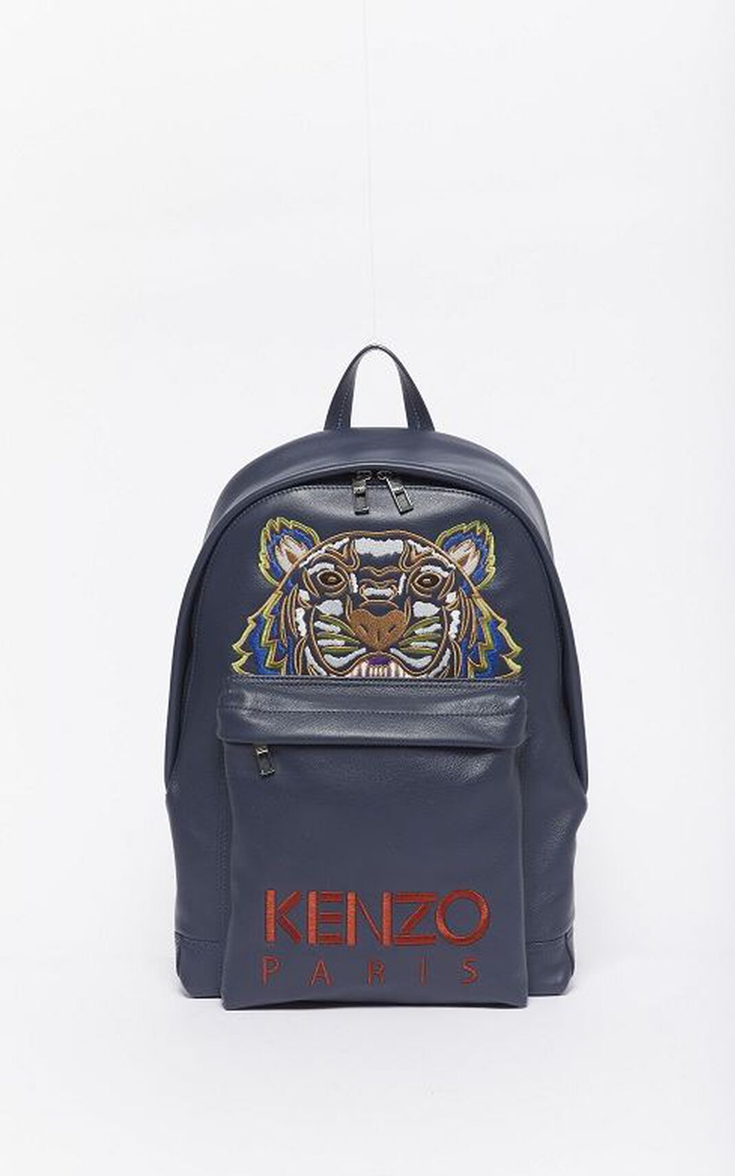 Kenzo Tiger Cuero Mochila Hombre Azul Marino Azules | 2870541-HF